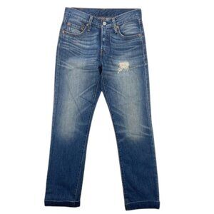 Levi’s 501 Women’s W24 Mid Rise Blue Denim Jeans Button Fly Straight Classic